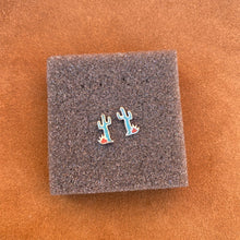 Load image into Gallery viewer, Sterling Silver Cactus Studs
