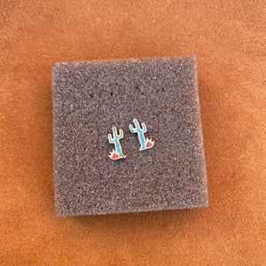 Sterling Silver Cactus Studs