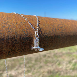 16” Sterling Silver Boot Necklace