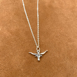 16” Sterling Silver Longhorn Necklace