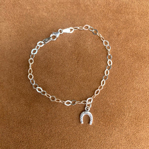 7” Thin Sterling Silver Horseshoe Bracelet