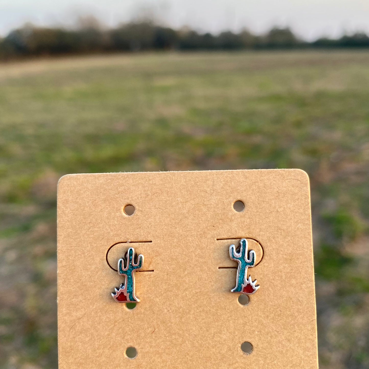 Sterling Silver Cactus Studs