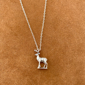 16” Sterling Silver Deer Necklace