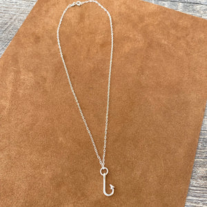 16” Sterling Silver Fishing Hook Necklace