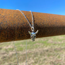 Load image into Gallery viewer, 16&quot; Sterling Silver Bull Skull Necklace
