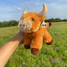 Load image into Gallery viewer, Personalized Small Cow plush with cow tag

