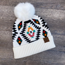 Load image into Gallery viewer, White Aztec Beanie
