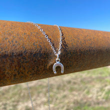 Load image into Gallery viewer, 16” Sterling Silver Horseshoe Necklace
