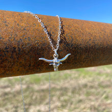 Load image into Gallery viewer, 16” Sterling Silver Longhorn Necklace
