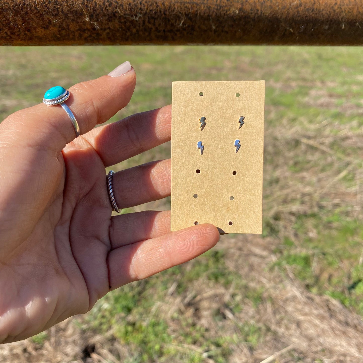 Super Tiny Gold Lightning Bolt Studs