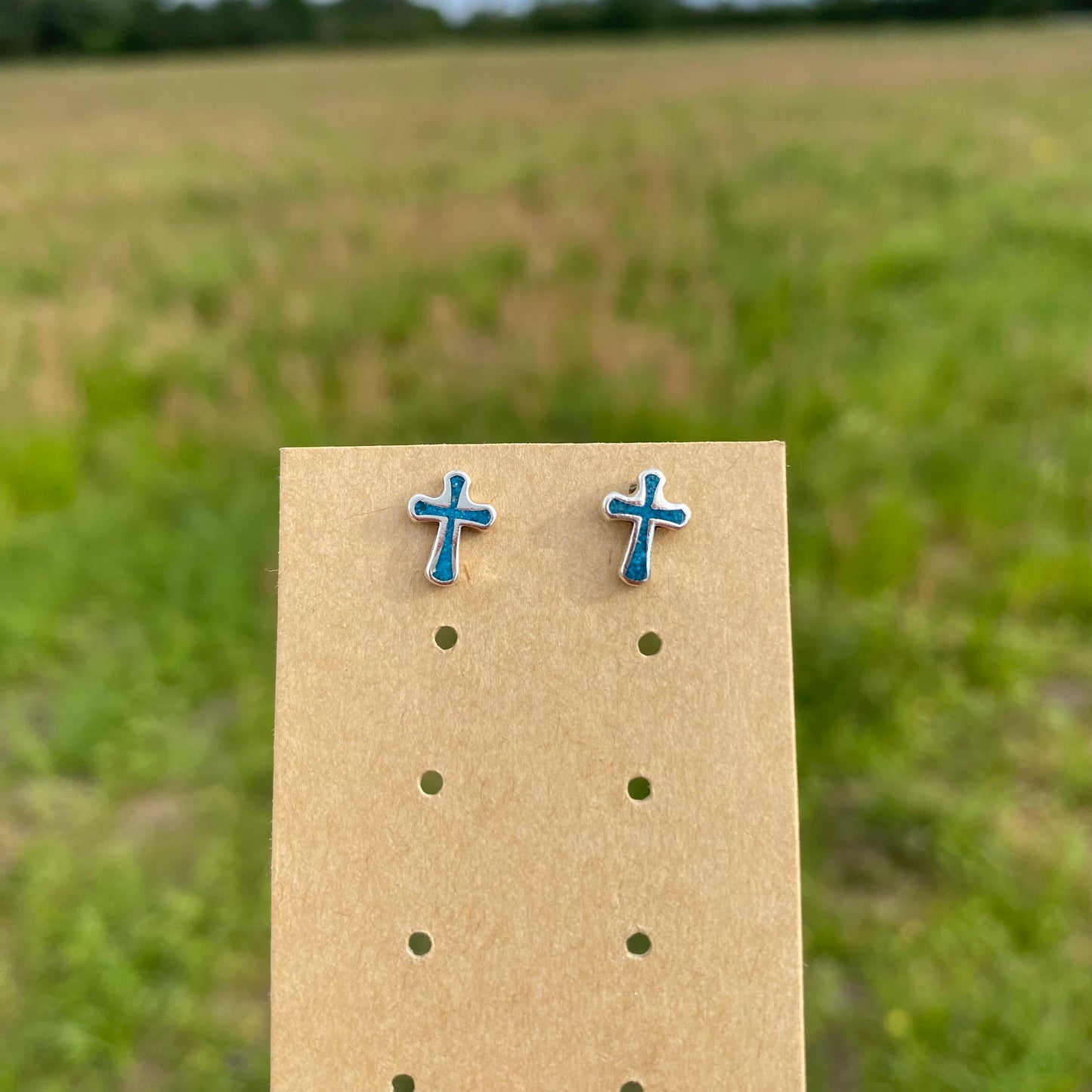 Sterling Silver Cross Studs