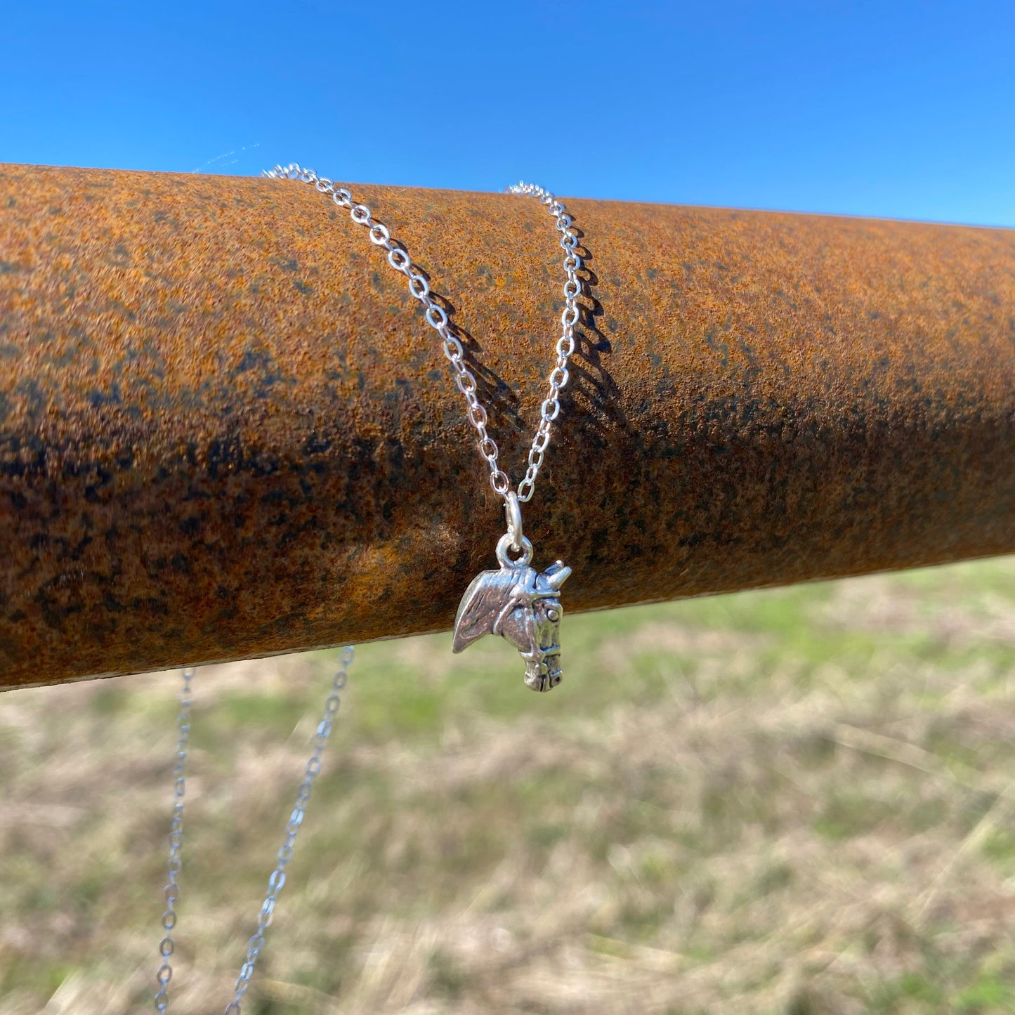 16” Sterling Silver Horse Necklace