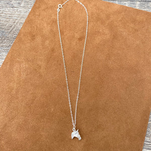 16” Sterling Silver Horse Necklace