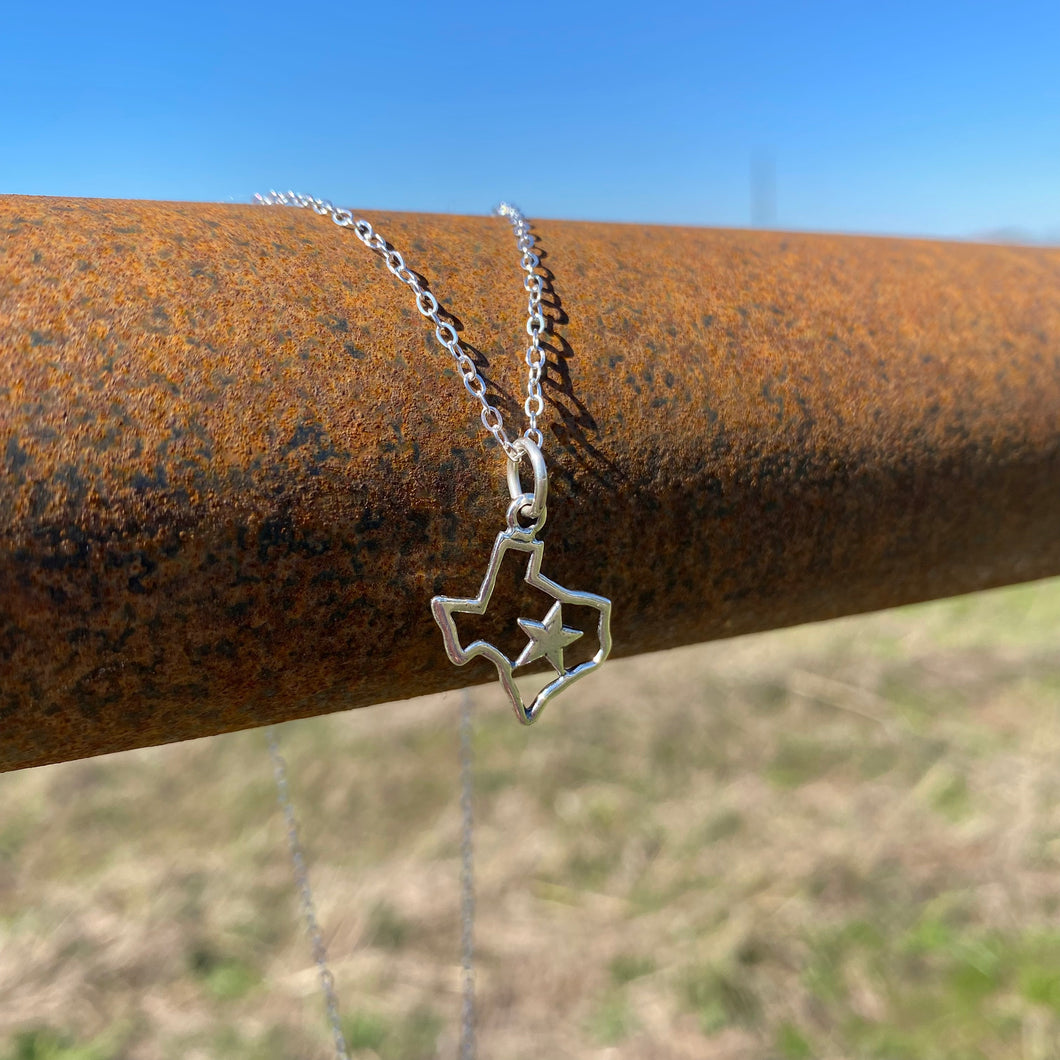 16” Sterling Silver Texas Necklace