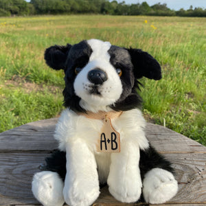 Personalized Border Collie Dog Plush with Collar
